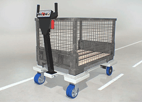 Ergonomic drive cart with two powered casters
